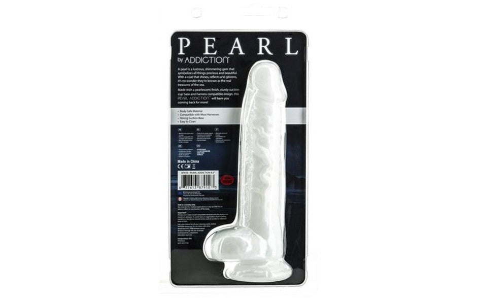 Addiction Pearl Suction Cup Realistic Dildo 8.5 Inch Pearl White - Realistic Dildos
