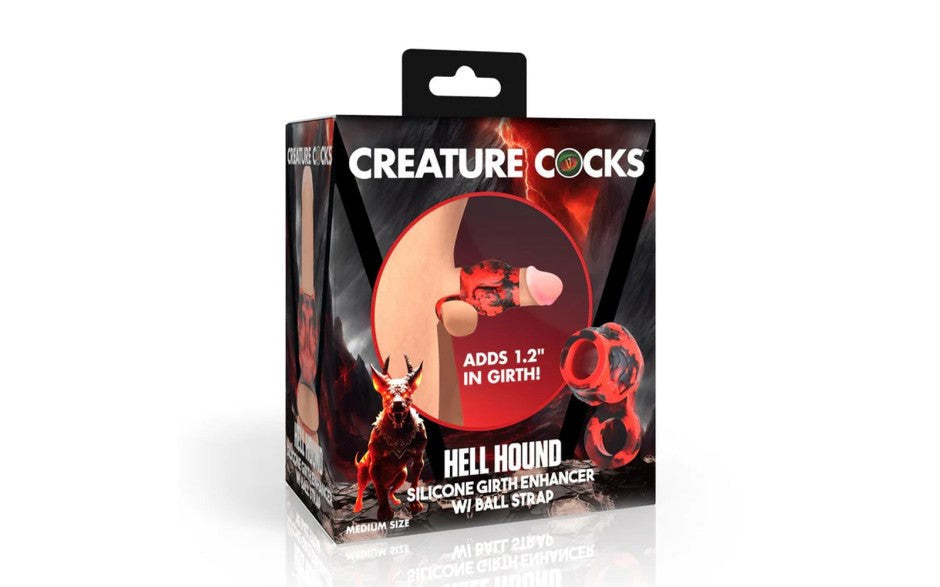Hell Hound Silicone Penis Sleeve and Ball Stretcher - Penis Sleeves and Extenders