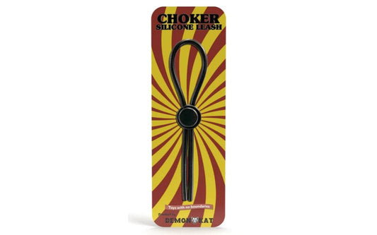 Demon Kat Silicone Choker Leash Cock Ring Black