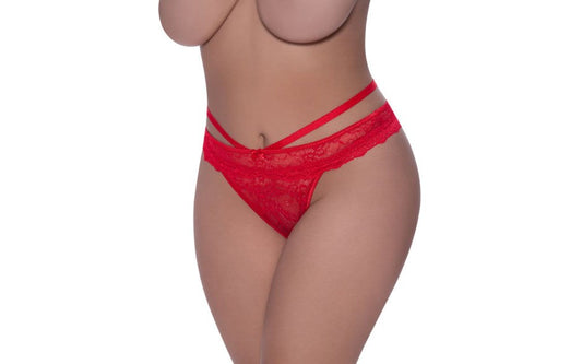 Exposed Lingerie Peek-A-Boo Cheeky Womens Panty Red