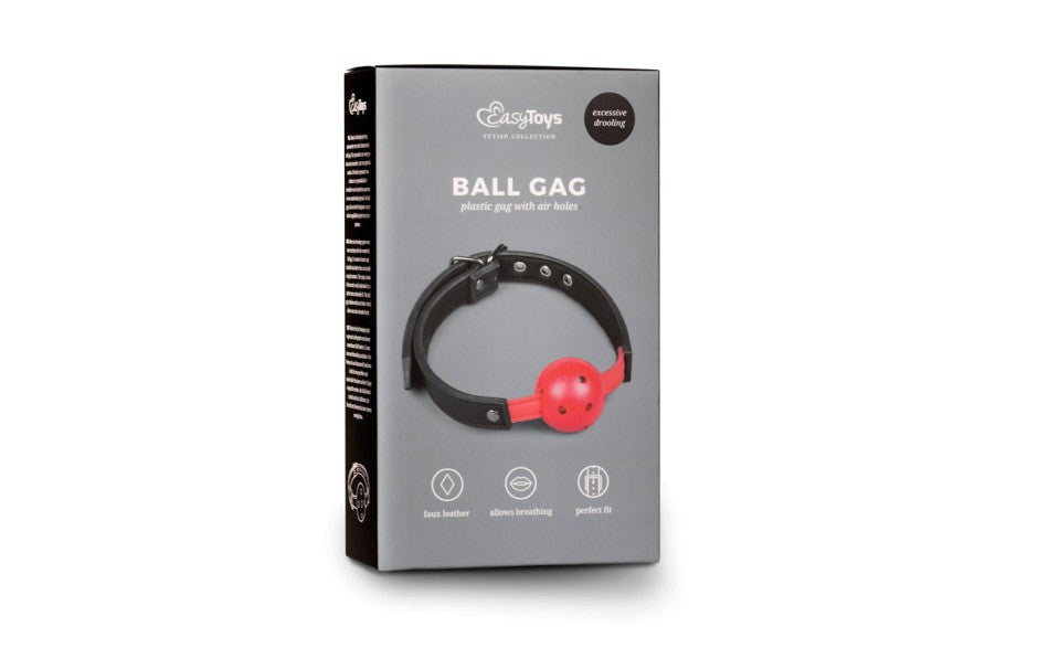 Fetish Collection BDSM Play Ball Gag With PVC Ball Red - Bondage Gags and Bits