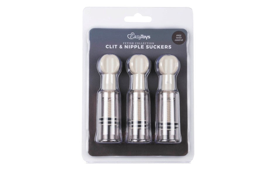Fetish Collection Nipple and Clit Suckers 3 Piece - Nipple and Clit Clamps
