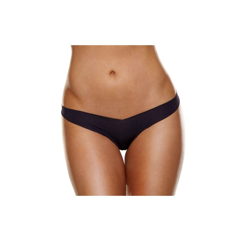 Hollywood Curves Invisible Laser Cut Womens Thong Black - G-Strings, Panties and Shorts