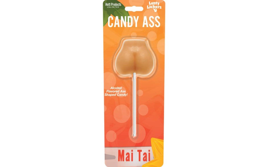Hott Products Lusty Lickers Candy Ass Shaped Mai Tai Lollypop - Party Gifts and Novelties