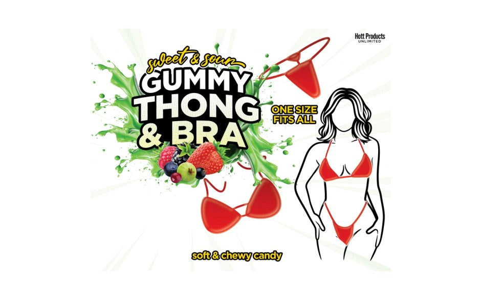 Hott Products Sweet and Sour Gummy Edible Thong & Bra - Party Gifts and Novelties