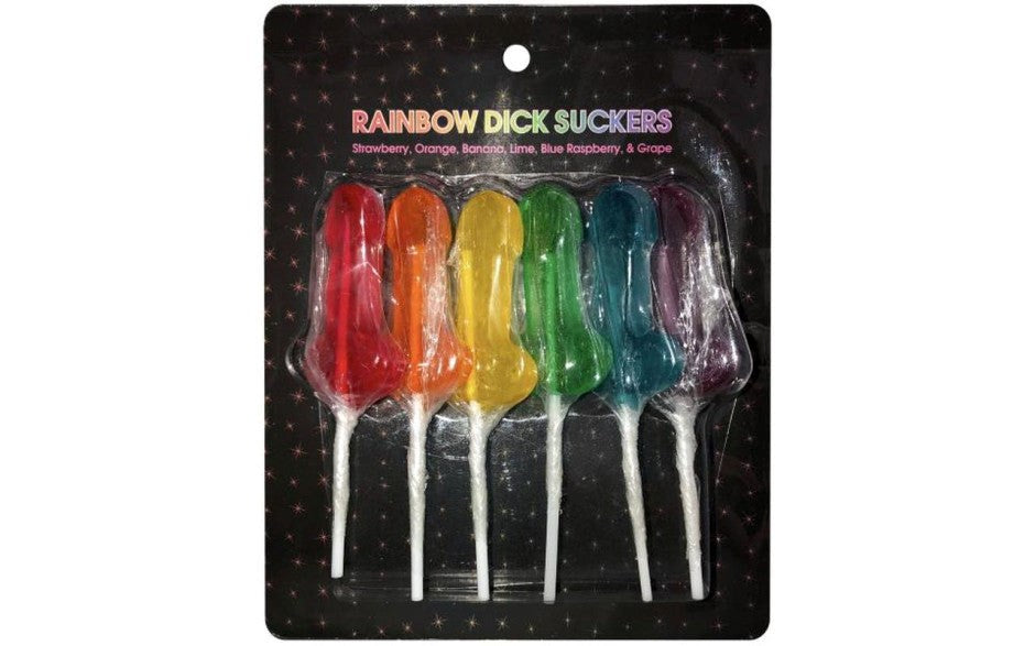 Kheper Edible Rainbow Dick Suckers 6 Piece - Party Gifts and Novelties