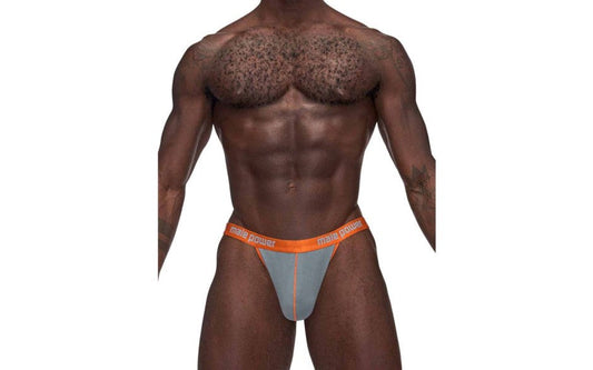 Male Power Casanova Uplift Stretchy Micro Mens Thong Grey