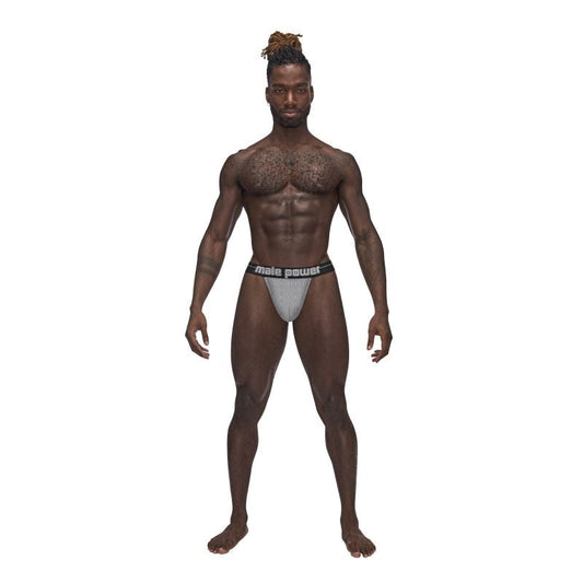 Male Power Sexagon Breathable Micro V Thong Grey
