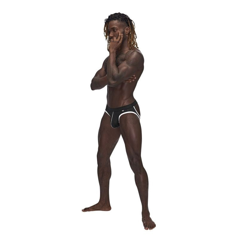 Male Power Sport Breathable Mens Mesh Jock Black - Jocks and G-Strings
