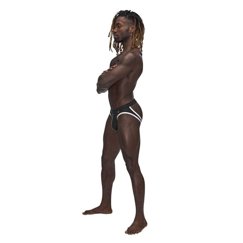 Male Power Sport Breathable Mens Mesh Jock Black - Jocks and G-Strings