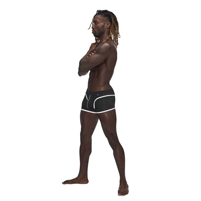 Male Power Sport Mesh Breathable Mens Mini Short Black - Mens Briefs And Boxers