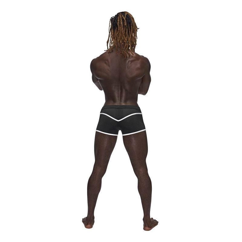 Male Power Sport Mesh Breathable Mens Mini Short Black - Mens Briefs And Boxers