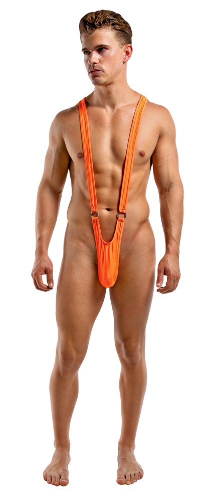Male Power Stretchy and Breathable Sling Front Rings Orange