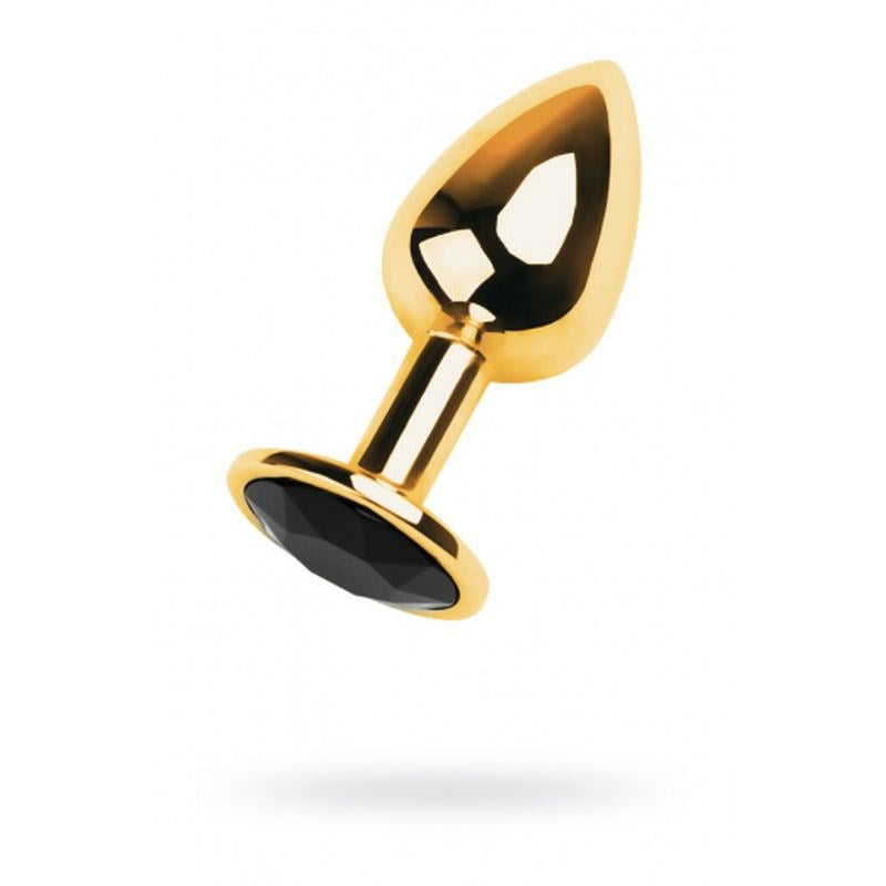 Metal Gold Metal Anal Plug With Coloured Gem Small - Butt Plugs