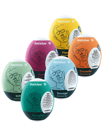 Masturbator Eggs Mixed Set of 6 Stroker Sleeves - Love Eggs and Kegel Exercisers