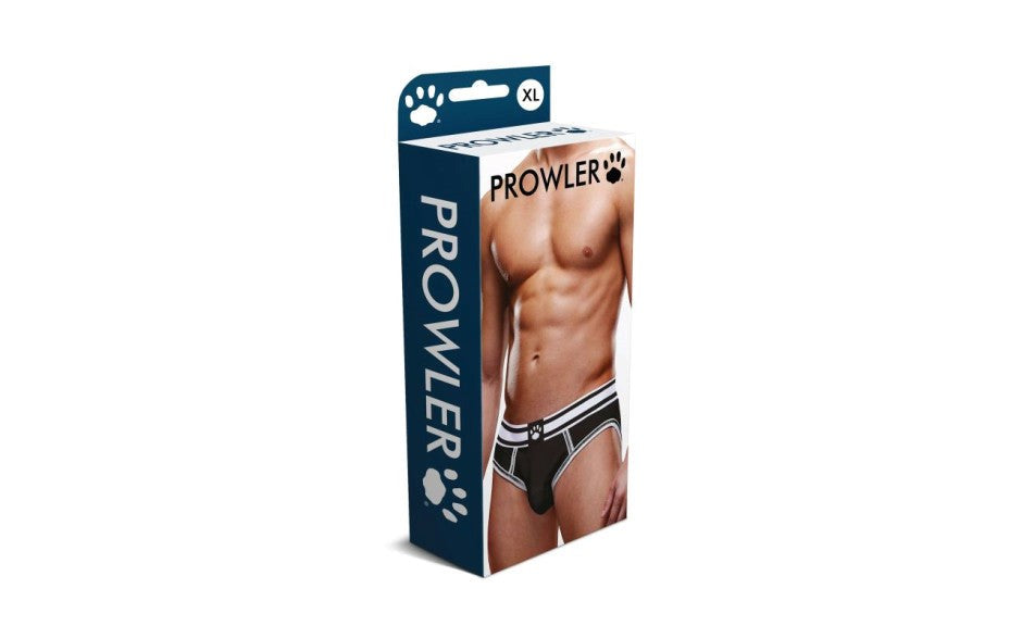 Prowler Open Back Stylish Backless Mens Brief Black/White - Mens Briefs And Boxers