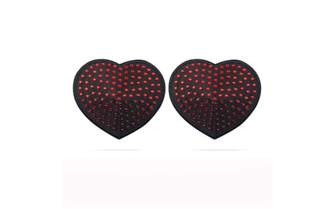 Reusable Red Diamond Heart Nipple Pasties by Lovetoy - Breast and Nipple Toys