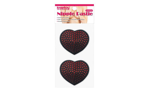 Reusable Red Diamond Heart Nipple Pasties by Lovetoy - Breast and Nipple Toys