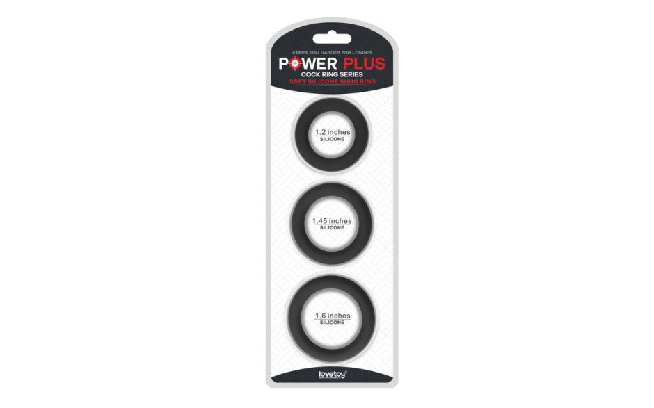 Lovetoy Thick Stretchy Silicone Cock Rings Set 3 Piece - Cock Ring Sets