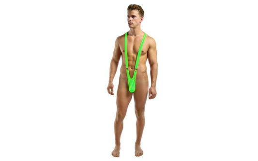 Male Power Breathable & Sleek Sling Front Rings Green L / XL