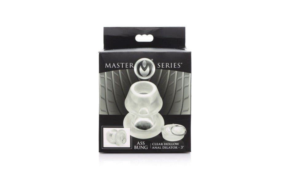Master Series Ass Bung Clear Hollow Anal Dilator 3 Inch Medium - Butt Plugs
