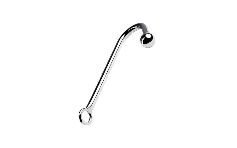 Metal Silver Metal Anal Hook With Bondage Ball - Ball and Cock Toys