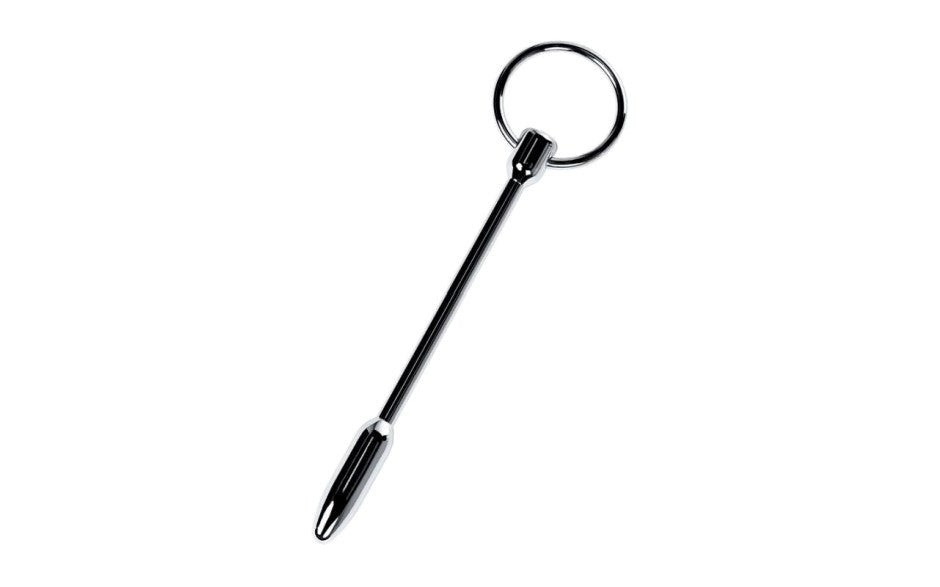 Metal Silver Metal Male Pleasure Urethral Plug With Cock Ring - Urethral Sounds