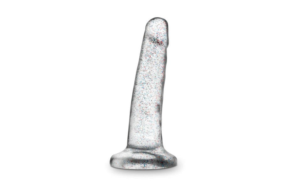 Naturally Yours Glitter Realistic Dong Clear 5.5 Inch - Realistic Dildos