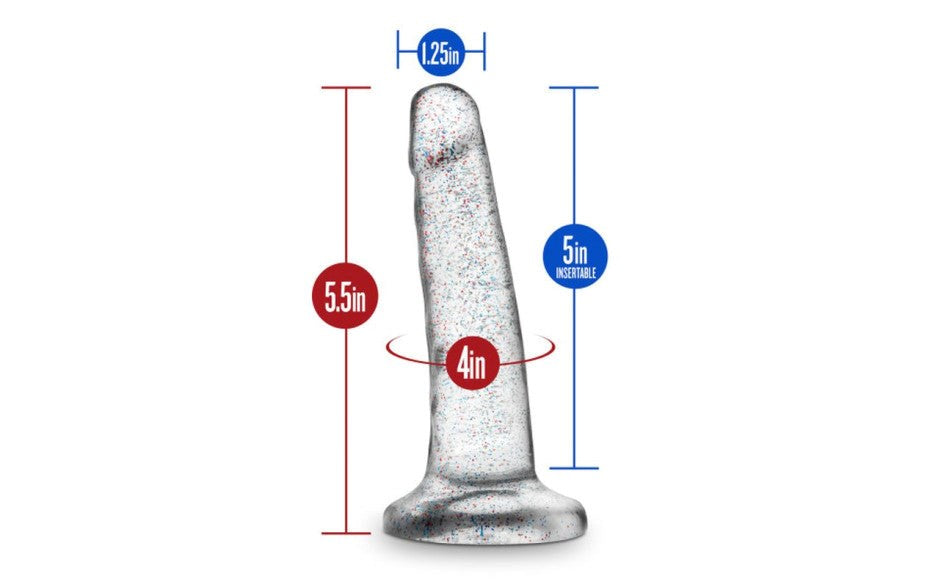 Naturally Yours Glitter Realistic Dong Clear 5.5 Inch - Realistic Dildos