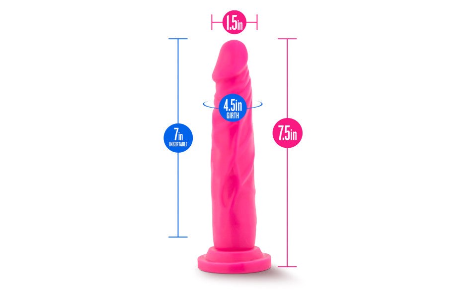 Neo Dual Density Realistic Looking Cock 7.5 Inch Neon Pink - Realistic Dildos