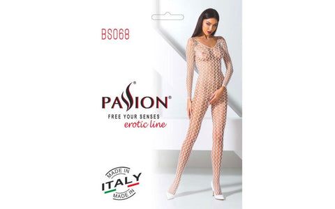 Ribbed Mesh Bodystocking BS068 by Passion Lingerie - Body Stockings