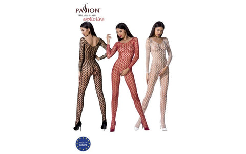 Ribbed Mesh Bodystocking BS068 by Passion Lingerie - Body Stockings