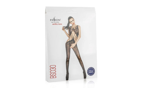 Womens Bodysuit Fishnet With Large Holes One Size Black - Teddies and Bodysuits