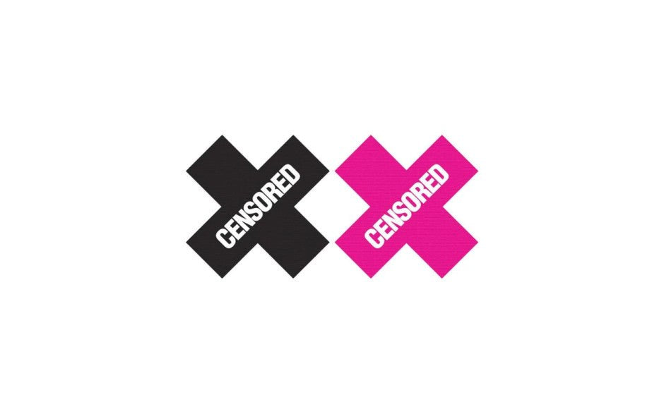 Peekaboo Fashionable Nipple Pasties Censored Black & Pink - Fancy Dress Ups