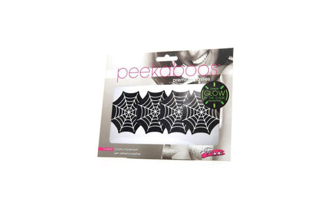 Peekaboo Glow In The Dark Webs Nipple Pasties - Fancy Dress Ups