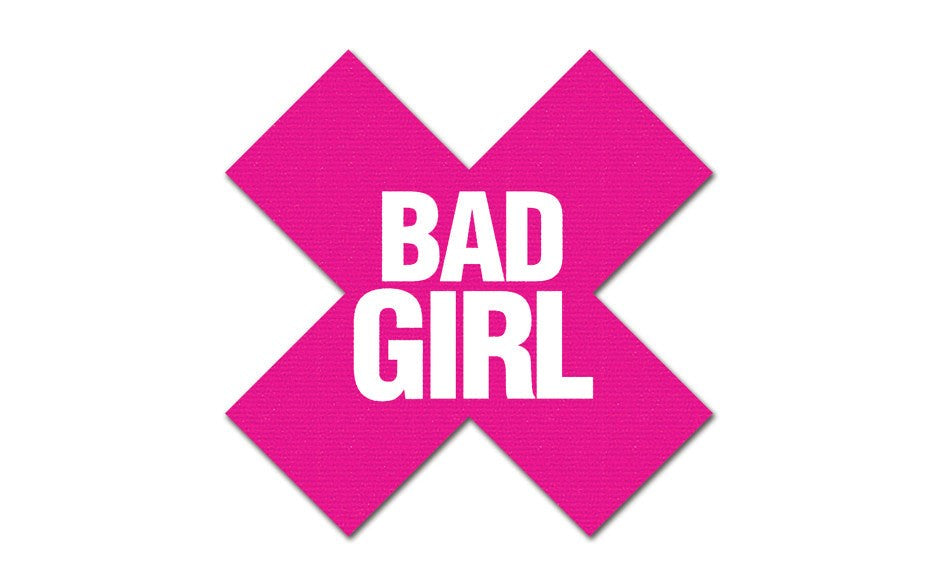 Peekaboo Self Adhesive Nipple Pasties Bad Girl Black & Pink - Fancy Dress Ups