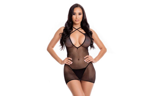 Pink Lipstick Spellbinding Womens Mini Dress One Size Black