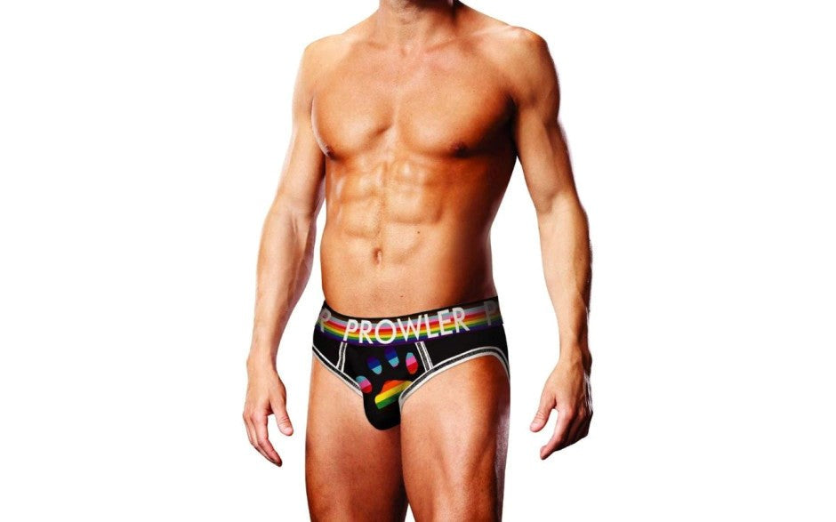 Prowler Oversized Paw Open Back Mens Brief Black - Mens Briefs And Boxers