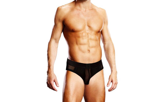 Prowler Mesh Open Back Sexy Mens Brief Black