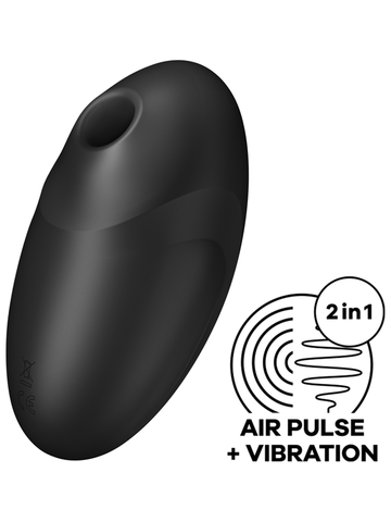 Vulva Lover 3 Black Air Pulse Clitoral Vibrator - Clit Ticklers and Pulsators