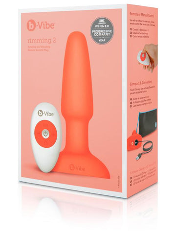 USB Rechargeable Rimming 2 Plug Orange by B-Vibe - Butt Plugs