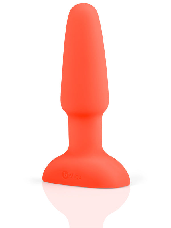 b-Vibe USB Rechargeable Rimming 2 Orange Butt Plug - - Butt Plugs