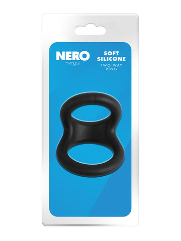 Nero by Playful Soft Silicone Two Way Ring - Stretchy Cock Rings