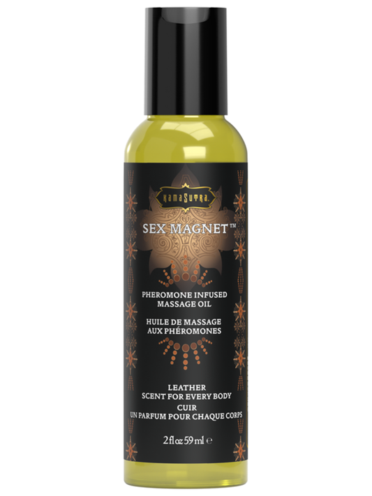 Kama Sutra LEATHER Sex Magnet Massage Oil 2 fl oz