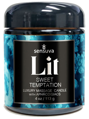 Lit Sweet Temptation Luxury Massage Candle by Sensuva On - Sex Pheromones and Perfumes