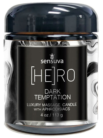HERO Dark Temptation Massage Candle. glass jar-scent Ocean - Sex Pheromones and Perfumes