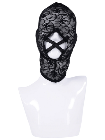 Sex and Mischief Lace Hush Hood by Sportsheets - Bondage Hoods