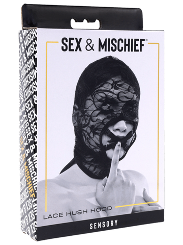 Sex and Mischief Lace Hush Hood by Sportsheets - Bondage Hoods