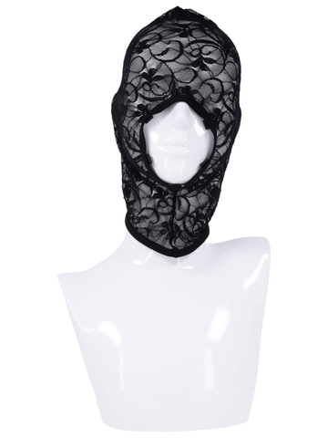 Sex and Mischief Lace Hush Hood by Sportsheets - Bondage Hoods