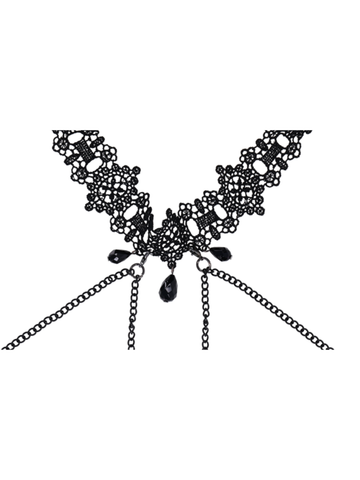 Sex and Mischief Lace Collar with Nipple Ties - Collars and Leads